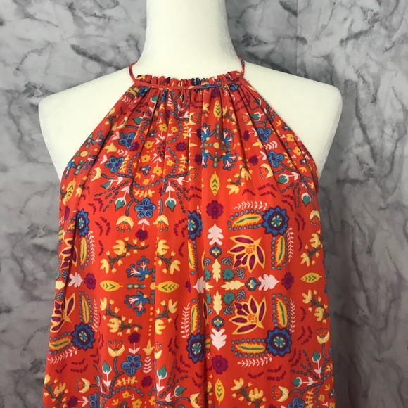 Everly Orange Floral Print Dress - Picture 4 of 8